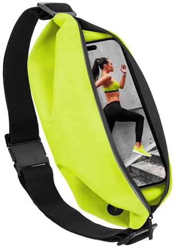 moex® Easy Bag für Huawei nova 12 SE Laufgürtel für Handy, Lauftasche Jogging, Handytasche zum Joggen, Sport Bauchtasche wasserdicht, Fitness Running Belt – Neon Gelb von moex