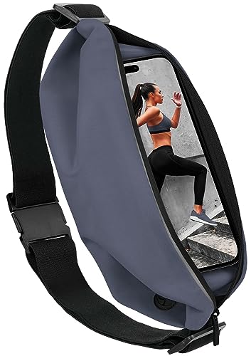 moex® Easy Bag für Nokia G22 Laufgürtel für Handy, Lauftasche Jogging, Handytasche zum Joggen, Sport Bauchtasche wasserdicht, Fitness Running Belt – Grau von moex