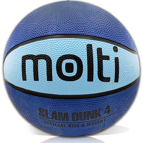 molti Basketball Ball Größe #4 für Kinder Erwachsene rutschfest Streetball Freizeitspielball Indoor Outdoor Training (Blau) von molti