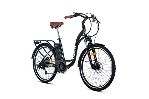 moma bikes Elektrische Citybike,Aluminium, Shimano 7 Gänge, hydraulische Scheibenbremse, Akku: 36V Lithium-Ion Ion Lithium 36V 16Ah von moma bikes