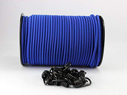 monoflex 6mm Expanderseil blau 30m +10 Spiralhaken Gummiseil Planenseil Haken Seil Plane von monoflex