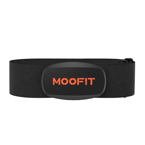 moofit HR6 Herzfrequenzmesser Brustgurt,IP67 Wasserdicht Pulsmesser,Unterstützung Bluetooth/ANT+,Kompatibel mit Wahoo Fitness, Zwift, Peloton, Elite HRV, Rouvy, Endomondo von moofit