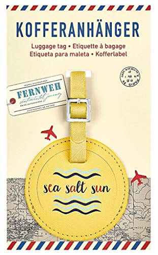 Kofferanhänger mit Adressschild | Gepäckanhänger aus Kunstleder | Mit Adressfeld zum Beschriften | Sea Salt Sun | Rund von moses