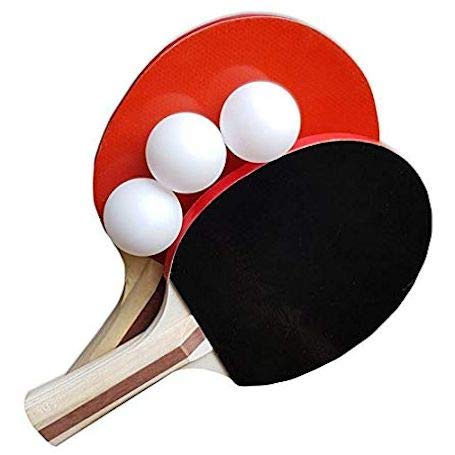 Tischtennis-Schläger-Set - 2 Schläger in Turnier-Qualität mit 3 Tischtennisbällen in Sterne-Qualität .. von move