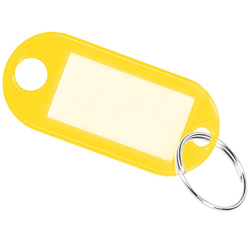 15x Schlüsselanhänger Schlüsselschilder beschriftbar Schlüsselring zum Beschriften gelb von mumbi