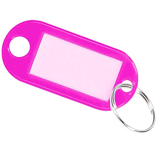 1x Schlüsselanhänger Schlüsselschilder beschriftbar Schlüsselring zum Beschriften pink von mumbi