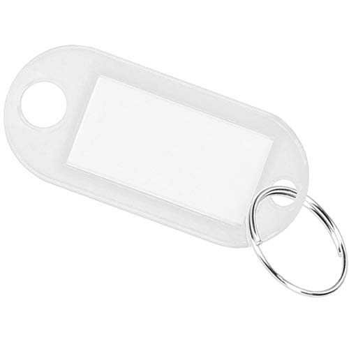 1x Schlüsselanhänger Schlüsselschilder beschriftbar Schlüsselring zum Beschriften weiss von mumbi