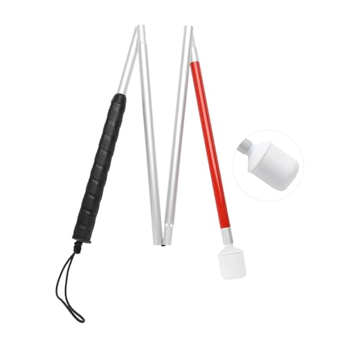 Blindenstock 110 cm, 4-Teiliger Aluminium-Klappstock für Blinde, Gehstock für Blinde, Sehbehinderte und Ältere Menschen von mumisuto