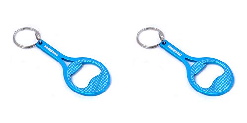 munkees 2 x Schlüsselanhänger Tennis Flaschenöffner Tennisschläger, Blau, Doppelpack, 340569 von munkees