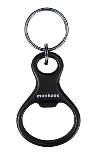 munkees Schlüsselanhänger Achter mit Flaschenöffner aus hochwertigem Aluminium, Schlüsselring, Schwarz, 34078 von munkees