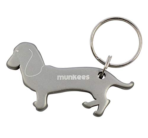 munkees Schlüsselanhänger Dackel-Anhänger Hunde-Figur Flaschenöffner, Silber, 34521 von munkees