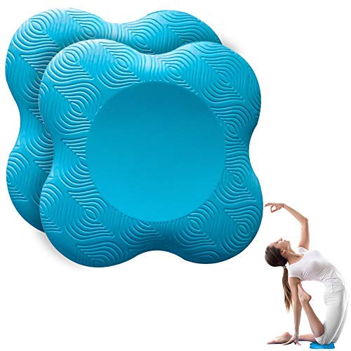 munloo 2 Stücke Kniekissen Yoga, rutschfest Knieschoner Matte Set Verschleißfesteschützt die Knie, Hände, Handgelenke und Ellbogen (Blau) von munloo