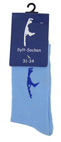 SYLT Socken in verschieden Farben und Größen - Die SYLT SOCKE (hellblau, 35-38) von muschel-sammler-shop