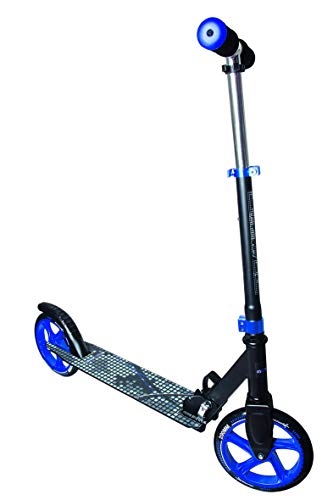 muuwmi Aluminium Scooter – Tretroller, 200 mm, ABEC 5, GS geprüft, höhenverstellbar, schwarz-blau von muuwmi