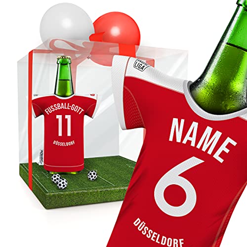 PERSONALISIERT DÜSSELDORF Trikotkühler Fanartikel Männer | Passend für Fortuna Düsseldorf F95 | Mann Freund Opa Bruder Geburtstag Weihnachts-Geschenk Wichtel Flaschenkühler by MYFANSHIRT.com von my fan shirt