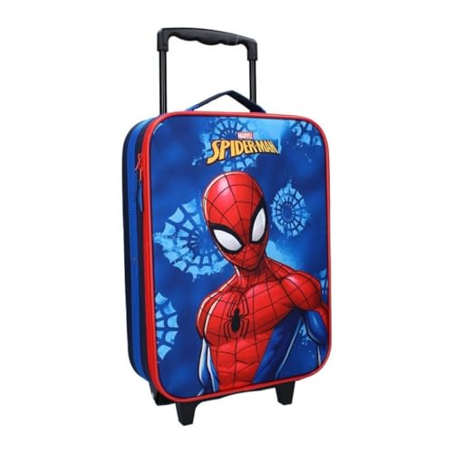 mybagstory Koffer – Spiderman – Blau – Kinder – Gepäck – Reise – Urlaub – Koffer für Jungen – Größe 42 cm – Rollen – Geschenkidee, Spiderman blau, Klassisch von mybagstory