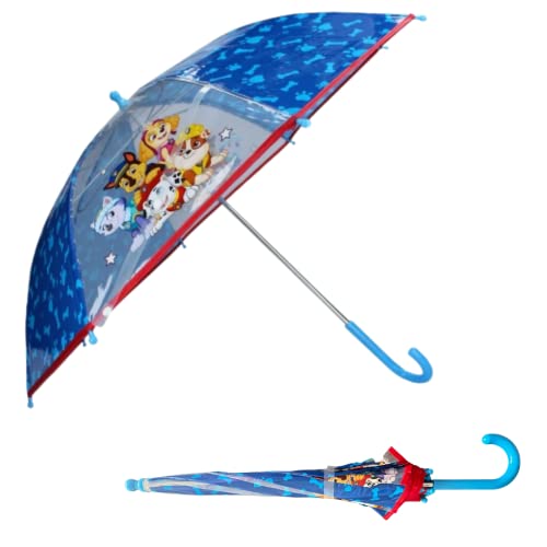 mybagstory - Regenschirm für Kinder - Paw Patrol - Blau - Kindergarten - Urlaub - Regenschirm Jungen - 73 cm - Geschenkidee - Leicht - Kompakt - Manuelle Öffnung - Robust - Anti-Knickschutz, blau, M von mybagstory