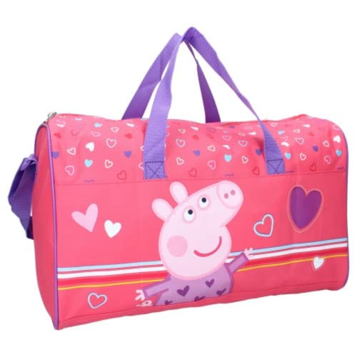 mybagstory - Sporttasche – Peppa Pig – Kinder – Schule – Kindergarten – Kindergarten – Grundschule – Mädchentasche – Größe 40 cm – verstellbarer Gurt, Rosa, kindergepäck von mybagstory