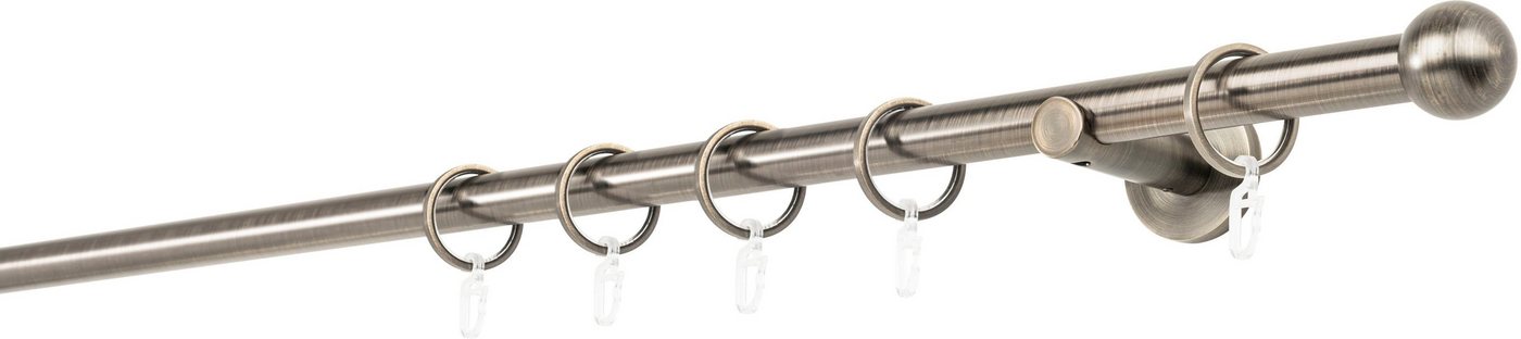 mydeco Gardinenstange 20mm Ball Wandträger 6,5 cm, 1-läufig, Fixmaß, verschraubt von mydeco