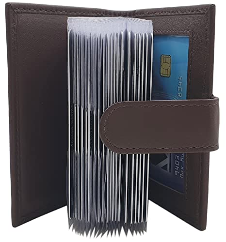 XXL Kalbsleder Kreditkartenetui / Kartenetui / Visitenkartenetui / Scheckkartenetui / Kartenmäppchen MJ-Design-Germany mit RFID & NFC Schutz (Braun) von myledershop