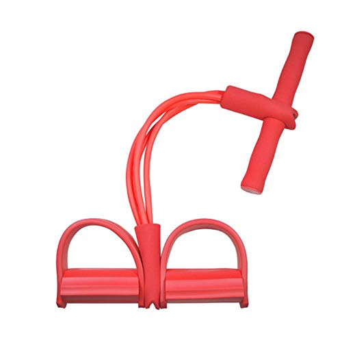 na Fitness Gum 4 Röhren Latex Pedaltrainer Sit-up-Seil Expander elastische Widerstandsbänder Yoga Equipment Pilates Workout, rot von na