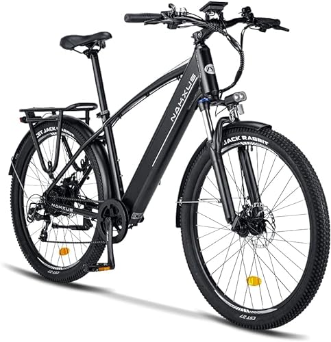 nakxus 27M204 E-Bike, Elektrofahrrad 27.5'' Trekkingrad E-Citybike mit 36V 12.5Ah Lithium-Akku bis zu 100KM Lange Range, 250W Motor,EU-konform Klapprad mit App (Schwarz) von nakxus