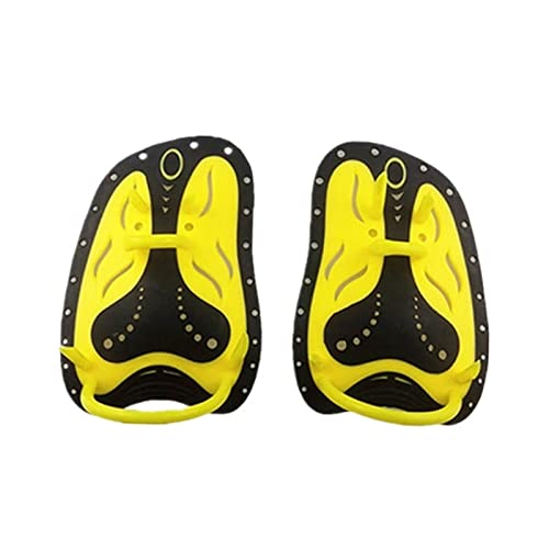 Einstellbare Silikon-Handschwimm-Trax-Paddel Flossen Flossen Schwimmhäute Training Pool Tauchhandschuhe Padel for Männer Frauen Kinder ( Color : Yellow ) von nmbhus