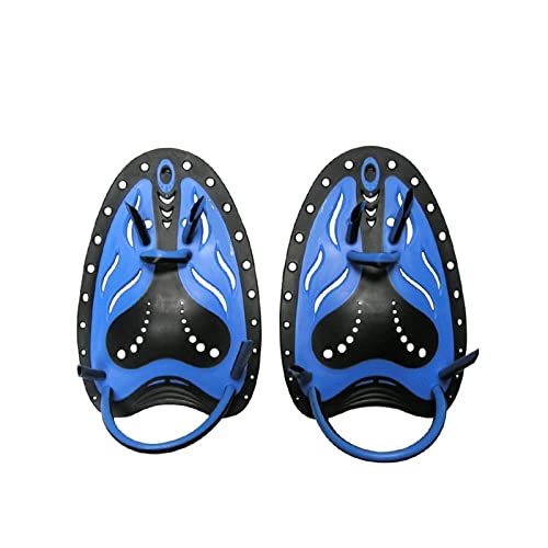 Erwachsene verstellbare Silikon-Hand-Tauchhandschuhe mit Schwimmhäuten Flossenflossen Lernen Sie Zugausrüstung Professionelles Schwimmpaddel Froschfinger ( Color : Blue , Size : Adult ) von nmbhus