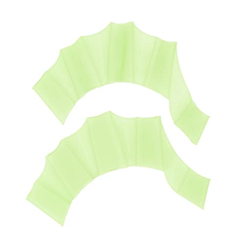 Schwimmen Handflossen Flossen Finger Schwimmhäute Handschuhe Paddel Wassersport Schwimmtraining Übungshandschuhe ( Color : L Green ) von nmbhus