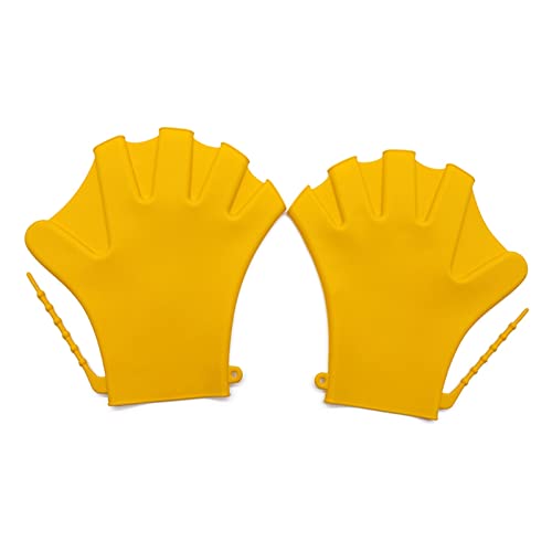 Schwimmhandschuhe Fitness-Wasserwiderstands-Trainingshandschuhe Silikon-Schwimmtauchhandschuh Schwimmtrainingsfäustlinge ( Color : Yellow ) von nmbhus
