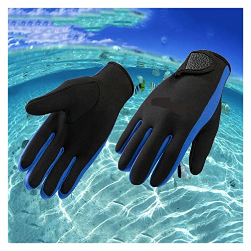 nmbhus 1 Paar 1,5 mm Neopren-Handschuhe – Kratzfest, rutschfest, bequem; Strapazierfähige Unterwasser-Neoprenanzug-Handschuhe for Erwachsene Schwimmhandschuhe (Color : Blue, Size : S) von nmbhus