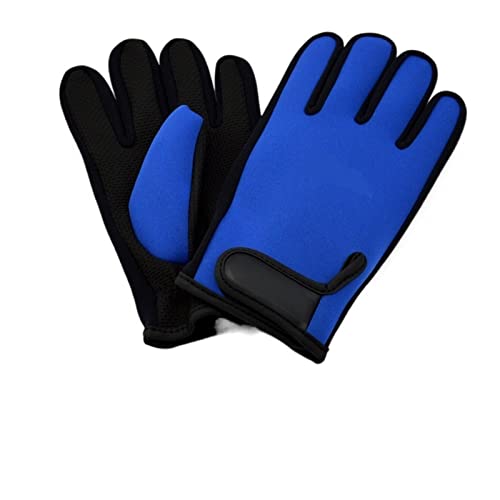 nmbhus 2 mm Neopren Tauchhandschuhe Angeln Schnorcheln Anti-Rutsch-Neopren; Nylon Neoprenanzug Handschuhe Schwimmen Wasser Surfen Speerfischen (Color : Blue, Size : M) von nmbhus