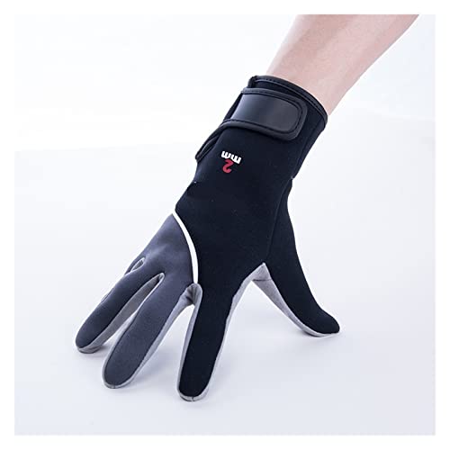 nmbhus 2MM Neopren-Tauchhandschuhe Tauchen Schnorcheln Fünf-Finger-Handschuh Mann und Frau for Erwachsene (Color : Black Grey, Size : L) von nmbhus