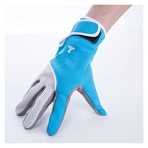 nmbhus 2MM Neopren-Tauchhandschuhe Tauchen Schnorcheln Fünf-Finger-Handschuh Mann und Frau for Erwachsene (Color : Blue Grey, Size : L) von nmbhus