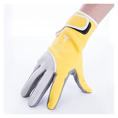 nmbhus 2MM Neopren-Tauchhandschuhe Tauchen Schnorcheln Fünf-Finger-Handschuh Mann und Frau for Erwachsene (Color : Yellow Grey, Size : L) von nmbhus