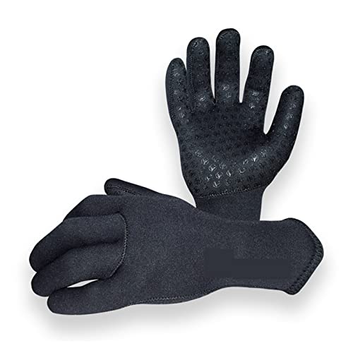 nmbhus 3 mm Neopren-Tauchhandschuhe, rutschfeste, stichfeste, verschleißfeste Tauchhandschuhe, warme und kalte Unterwasser-Jagdhandschuhe (Color : Black, Size : M) von nmbhus