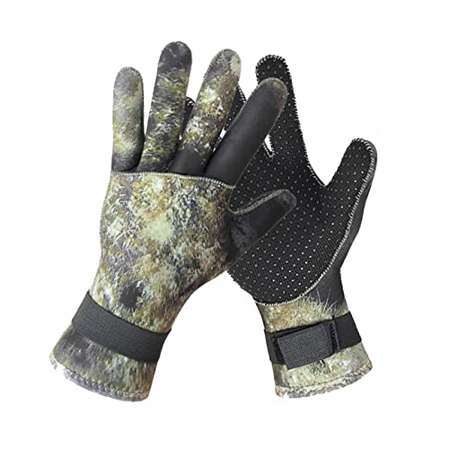 nmbhus 3MM Neopren-Tauchhandschuhe Spearfishing-Neopren-Handschuhe rutschfeste nasse Tauchhandschuhe Kajak-Handschuhe Anti-Cut (Color : Camo Green 2022-Pro, Size : L) von nmbhus