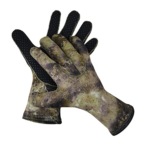 nmbhus 3MM Neopren-Tauchhandschuhe Spearfishing-Neopren-Handschuhe rutschfeste nasse Tauchhandschuhe Kajak-Handschuhe Anti-Cut (Color : Classic Green, Size : L) von nmbhus