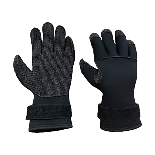 nmbhus 3MM Taucherhandschuhe Anti-Rutsch-Unterwasser-Jagd-Scuba-Schnorcheln Anti-Schnitt-Fischen-Tauchanzug-Handschuhe schwarz verstellbar (Color : Black, Size : L) von nmbhus