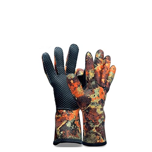 nmbhus Tauchen 3 mm Neopren-Handschuhe halten warm for Schnorcheln, Paddeln, Surfen, Kajakfahren, Kanufahren, Speerfischen, Skifahren, Wassersport (Color : Camouflage, Size : L) von nmbhus