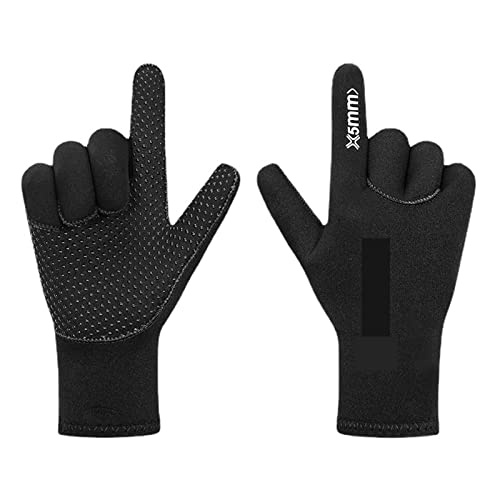 nmbhus Tauchhandschuhe 5MM warme Schwimm-Schnorchel-Handschuhe verdickte kältebeständige Surf-Handschutz-Ausrüstung (Color : Black, Size : M) von nmbhus