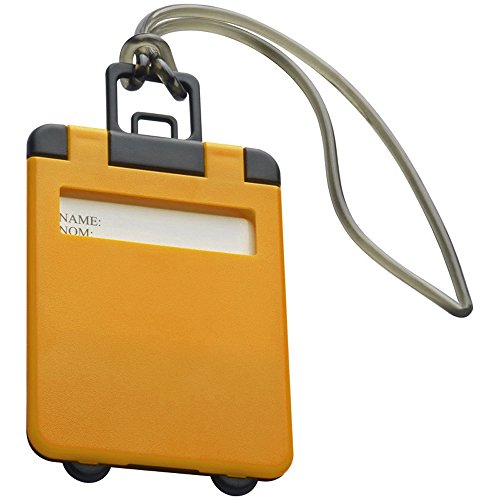 Kofferanhänger aus Kunststoff - mit verdecktem Adressfeld - 5,5 x 9,5 x 0,4 cm (Orange) von noTrash2003