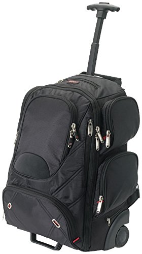 noTrash2003 17" Laptop Rucksack Tasche Reisetasche mit Rollen für Sicherheitskontrolle optimiert von noTrash2003