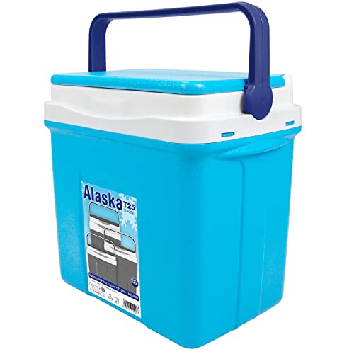noorsk® Klassische Kühlbox mit Klappdeckel idealer Kühlbehälter für das Auto und zum Camping - 23 Liter - Blau von noorsk