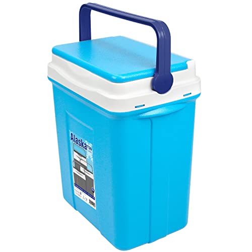 noorsk® Klassische Kühlbox mit Klappdeckel idealer Kühlbehälter für das Auto und zum Camping - 29 Liter - Blau von noorsk