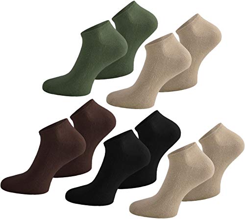 normani 15 Paar Sneaker-Socken Damen und Herren - Größen 35-50 -Viele Trendige Farben Farbe Schwarz/Braun/Beige/Oliv/Beige Größe 37/42 von normani