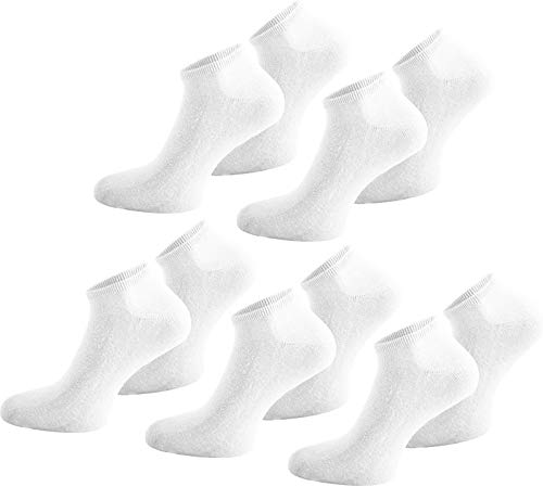normani 15 Paar Sneaker-Socken Damen und Herren - Größen 35-50 -Viele Trendige Farben Farbe Weiß Größe 48/50 von normani