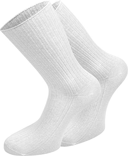 normani 20 Paar Handgekettelte Arztsocken und Schwesternsocken aus 100% Baumwolle Farbe Weiß Größe 39-42 von normani