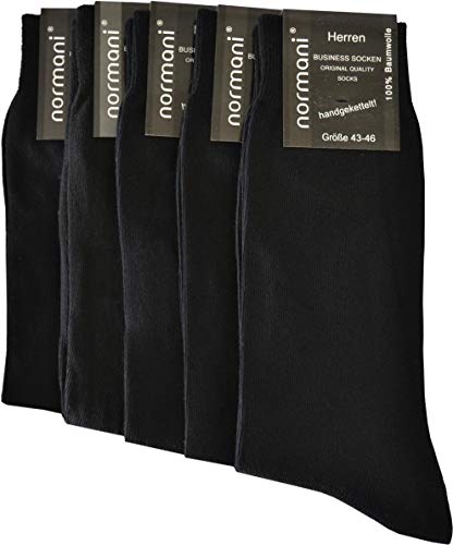 normani 20 Paar Herren Business Socken 100% Baumwolle Arztsocken Apothekersocken Weiss Kochfest - Top Qualität Farbe Schwarz Größe 43-46 von normani