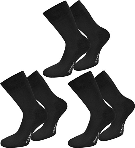 3 Paar kuschelige Socken mit Softrand Farbe Schwarz mit Frotteesohle Größe 35/38 von normani